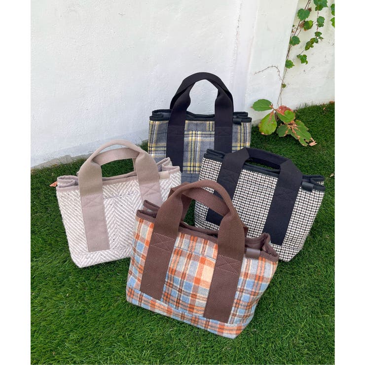 ツイード仕切り持ち手ミニトートバッグ | Lbc with Life | 詳細画像15 