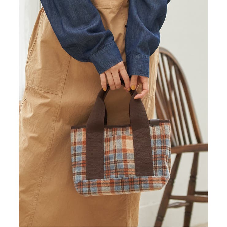 ツイード仕切り持ち手ミニトートバッグ | Lbc with Life | 詳細画像2 