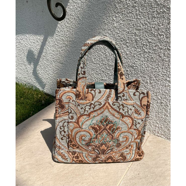 ライトブルー | ジャガード手持ちロゴバッグ | Lbc with Life