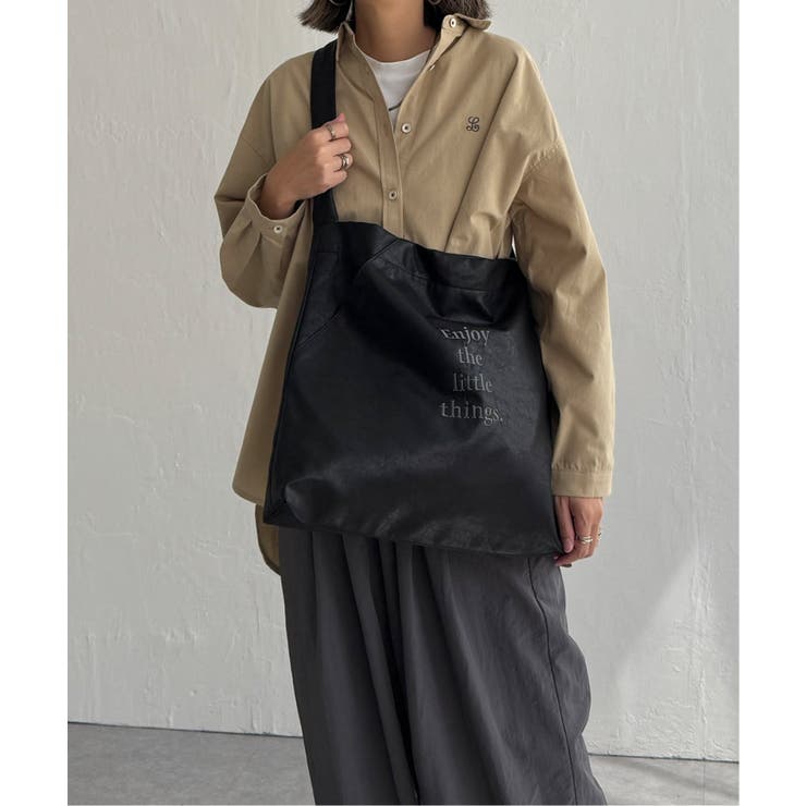 ブラック | 洗える合皮ワンショルダーバッグ | Lbc with Life