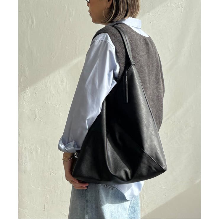 洗える合皮三角マチありショルダーバッグ | Lbc with Life | 詳細画像1 