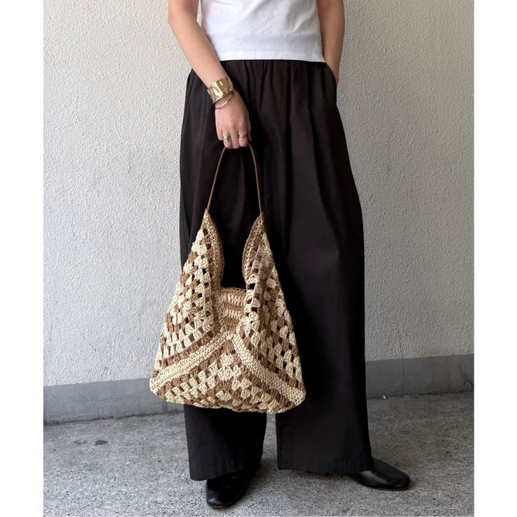 雑材透かし編みワンハンドルショルダーバッグ | Lbc with Life | 詳細画像6 