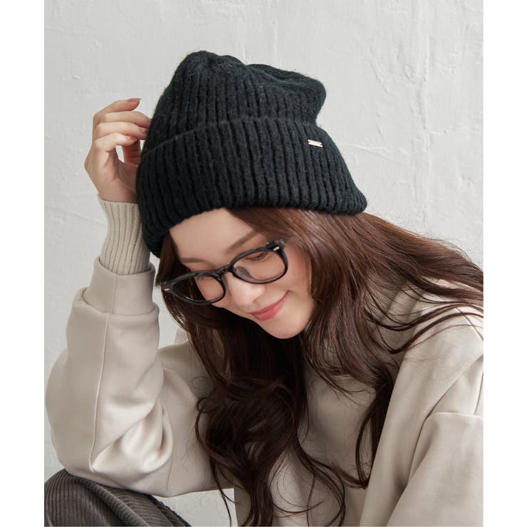 ブラック | モヘアリブニットワッチキャップ | Lbc with Life