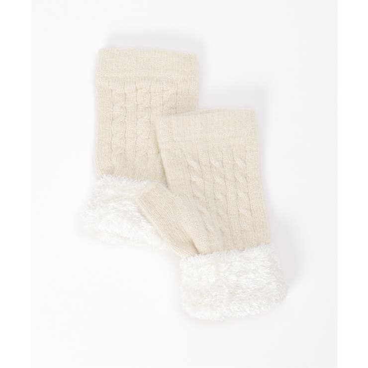 ホワイト | 無地カフスファーニットグローブ | Lbc with Life