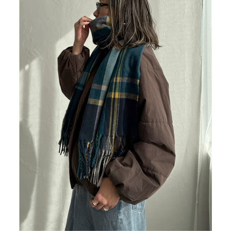 ブルー | チェックカラーマフラー | Lbc with Life