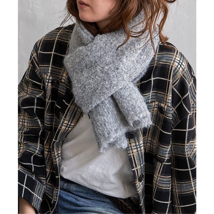 グレー | ウール混MIXツイードマフラー | Lbc with Life