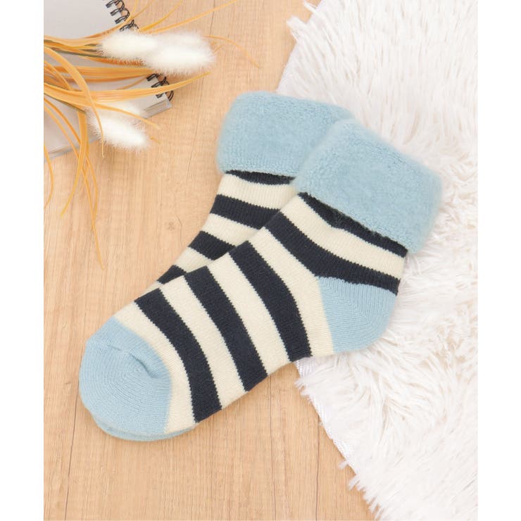 ネイビーブルー | 裏起毛 ソックスボーダー | Lbc with Life