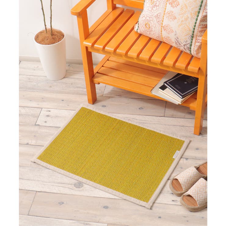 イエロー | レリッシュカラーい草マット 44×60 | Lbc with Life