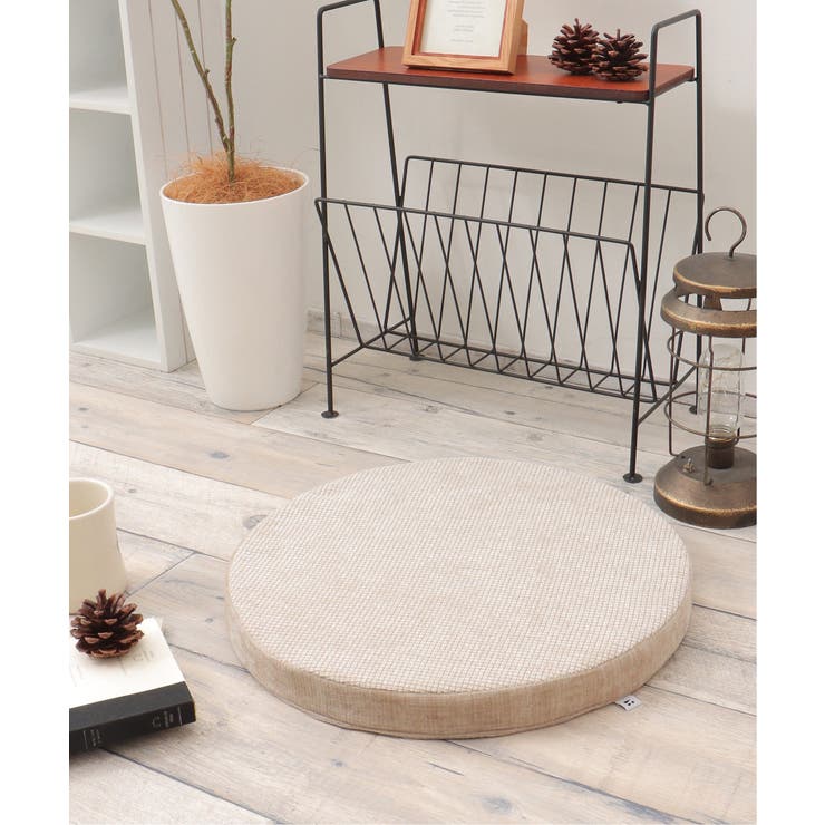 ベージュ | ベロアコンビシートクッション ラウンド H4cm | Lbc with Life