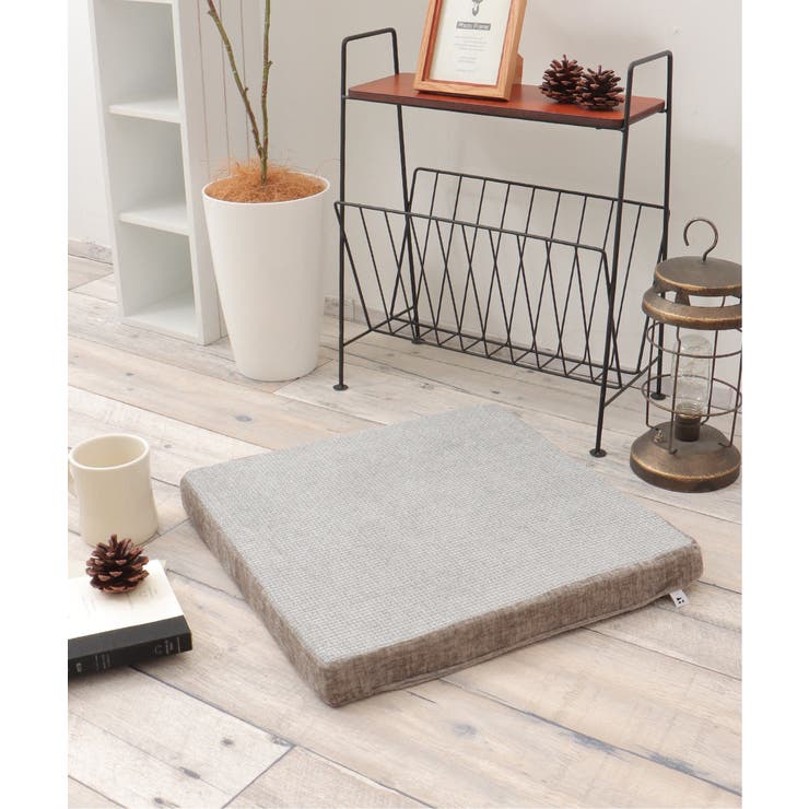 グレー | ベロアコンビシートクッション スクエア H4cm | Lbc with Life