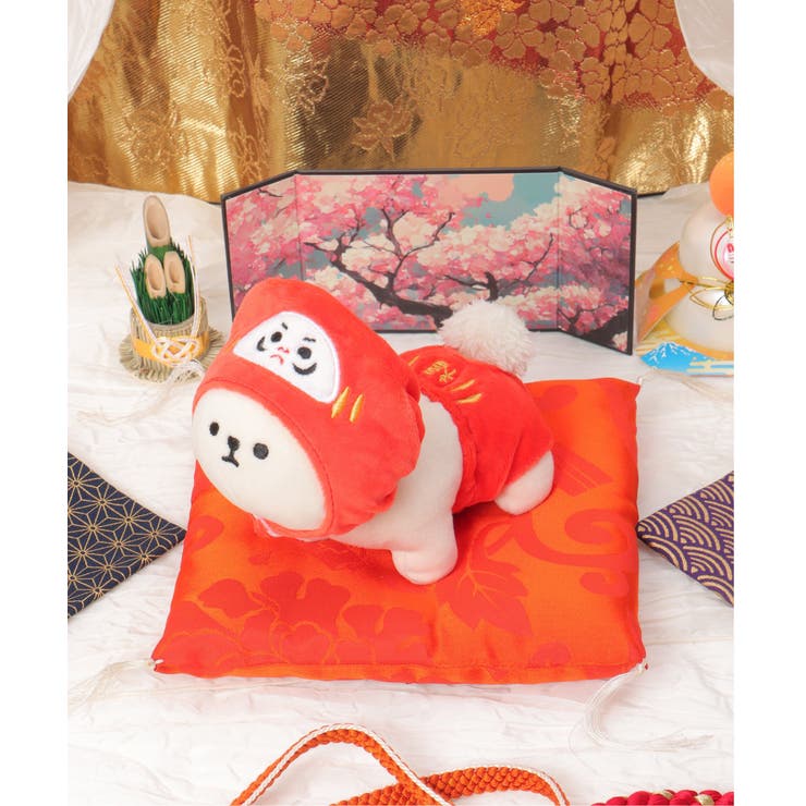 レッド | PLUFFY かぶりもの ダルマパンツセット | Lbc with Life