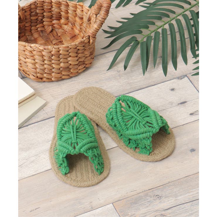 グリーン | マクラメコットンサンダル | Lbc with Life