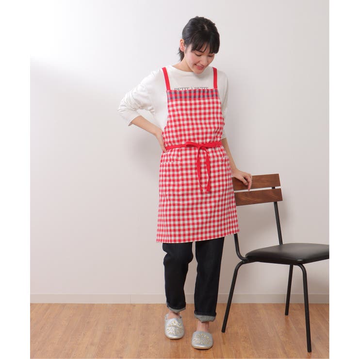 ギンガムチェックラインエプロン[品番：IKAW0018362]｜Lbc with Life