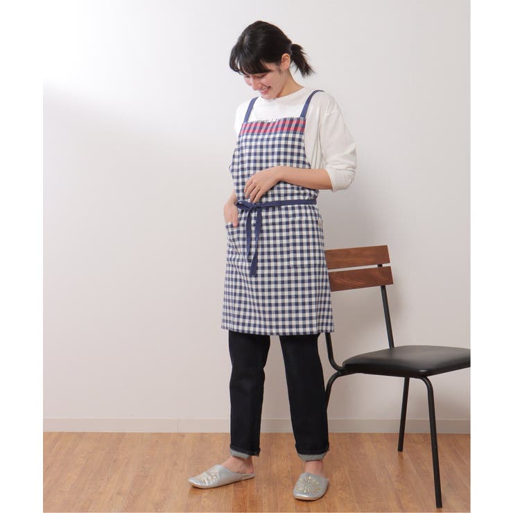 ギンガムチェックラインエプロン[品番：IKAW0018362]｜Lbc with