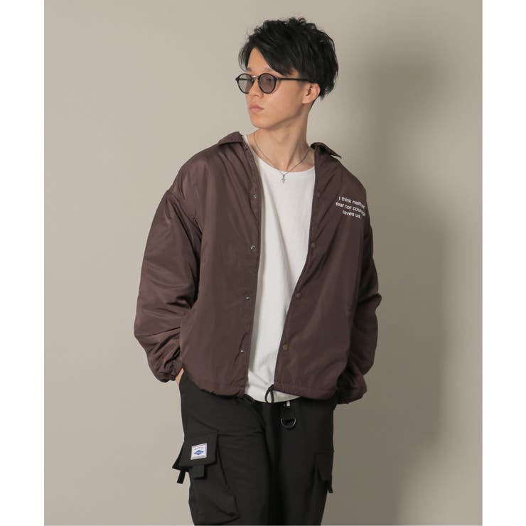 【残りわずか】コーチジャケット 中綿 柄シャツ トレンド ストリート 残少 XXL ナイキ トレンド コーチジャケット 刺繍ロゴ 中綿 紺