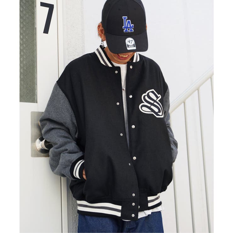 KN08sircus 切り替えメルトン〈定価107,800円〉 フェイクメルトン切り替えBIGスタジャン[品番：IKAW0017215]｜VENCE