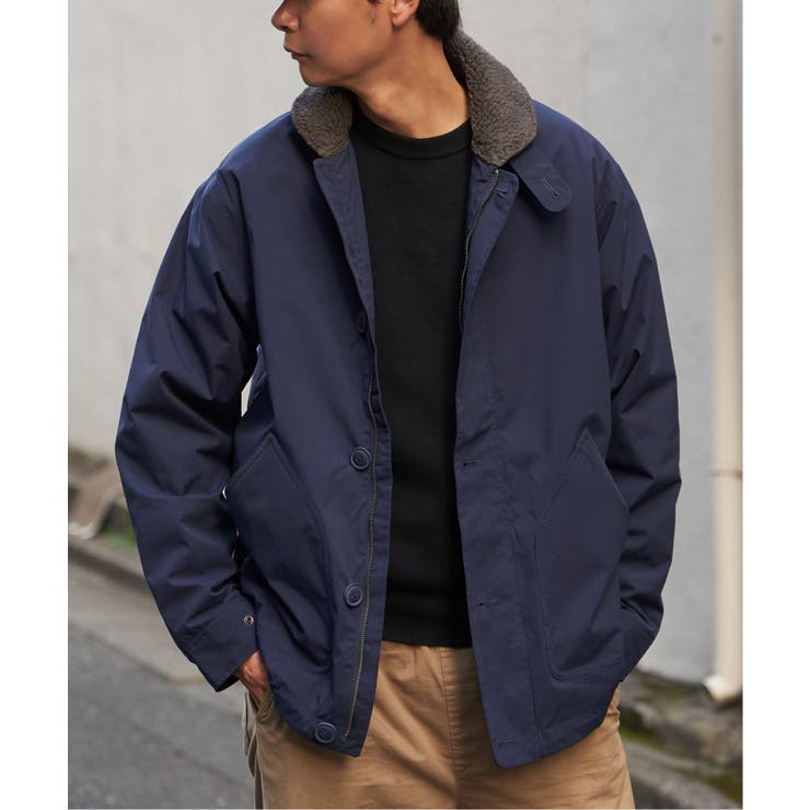 ネイビーブルー | 襟ボアN-1デッキジャケット | VENCE share style【MEN】