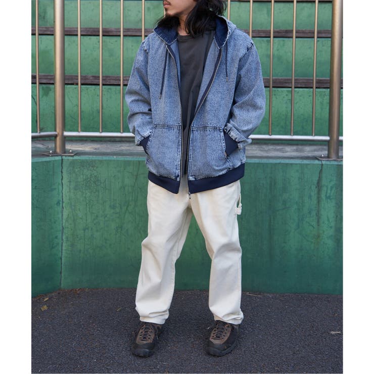デニム・キャンバスフルジップパーカー | VENCE share style【MEN】 | 詳細画像5 