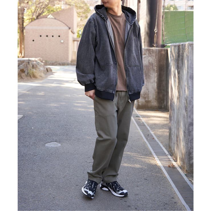 デニム・キャンバスフルジップパーカー | VENCE share style【MEN】 | 詳細画像8 