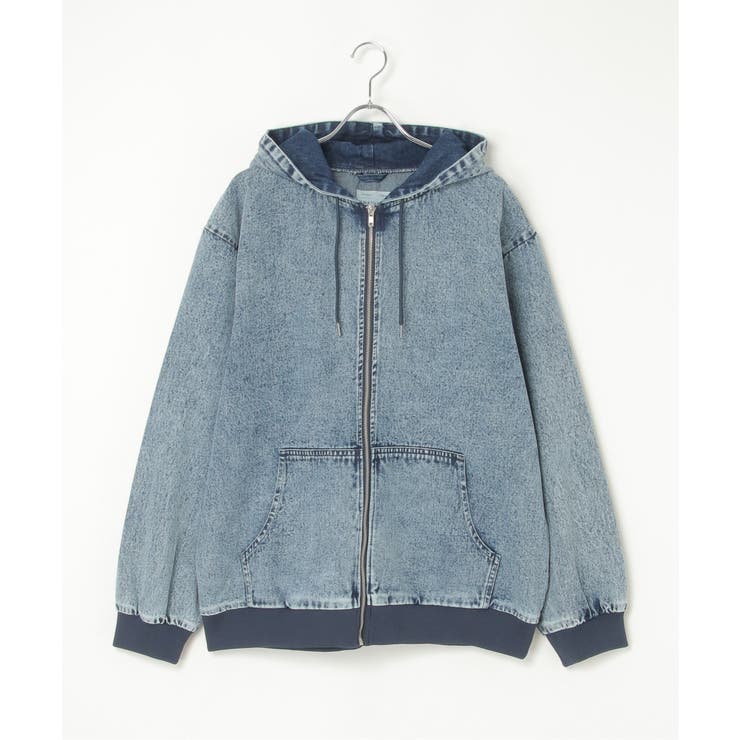 デニム・キャンバスフルジップパーカー | VENCE share style【MEN】 | 詳細画像30 