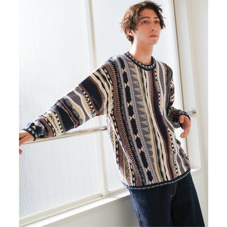 クージー柄クルーネックニット[品番：IKAW0014652]｜VENCE share