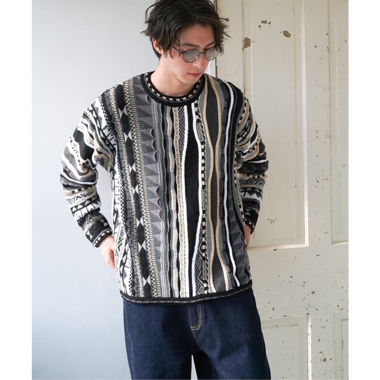 クージー柄クルーネックニット[品番：IKAW0014652]｜VENCE share
