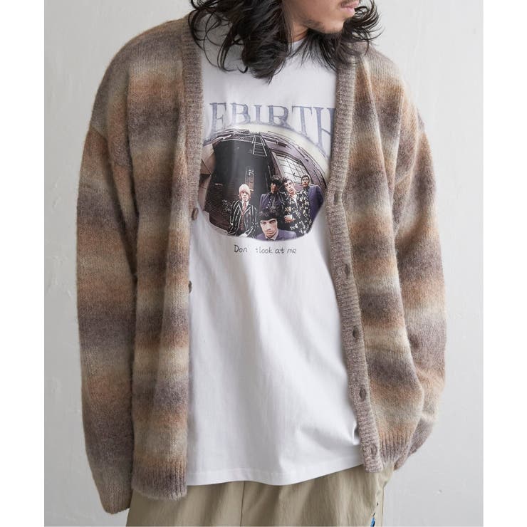 ベージュ | 総柄ニットVカーディガン | VENCE share style【MEN】