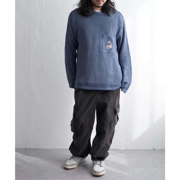 Red Cap Girl レッドキャップガール ワッペンクルーネックニット
