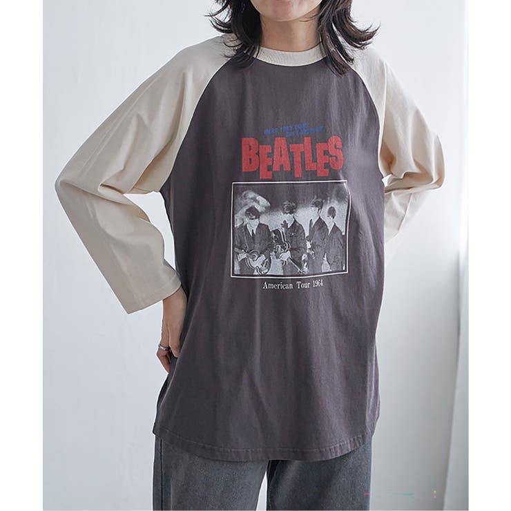 チャコール | 【別注】THE BEATLES ザ ビートルズ ツアーラグランロンT | VENCE share style【MEN】