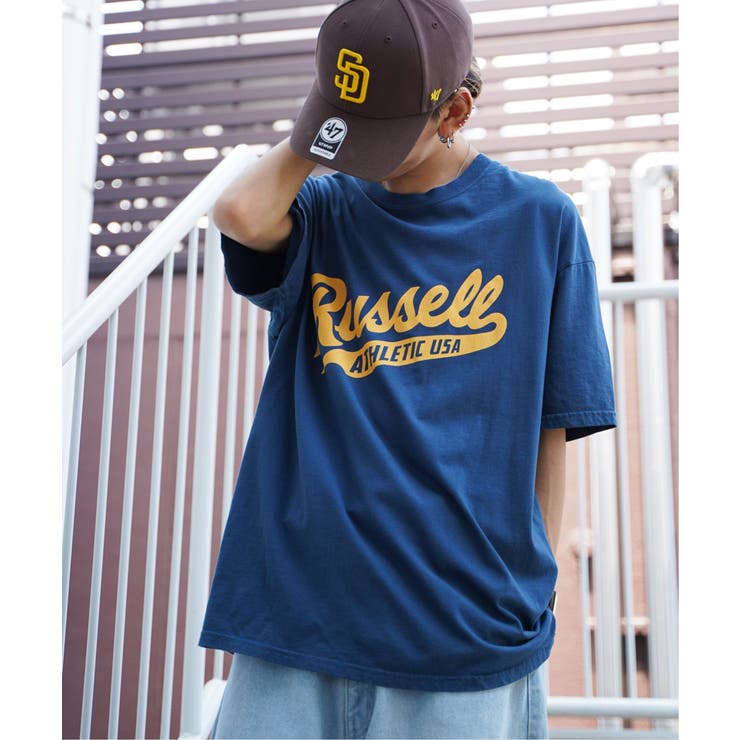 ネイビー | RUSSELL ATHLETIC ラッセルアスレチック フロントロゴTシャツ | VENCE share style【MEN】