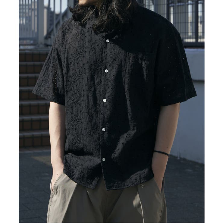 OAS エンブロイダリー　クロシェシャツ/ジャケット styling/｜エンブロイダリーオーバーシャツジャケット | Rakuten