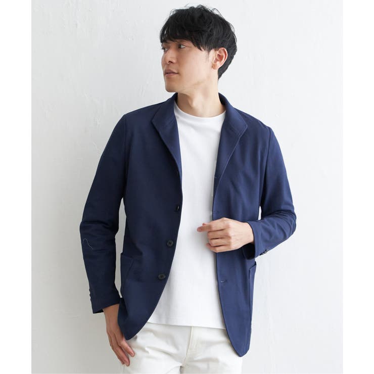 ネイビー | サーフニットスタンドジャケット | ikka 