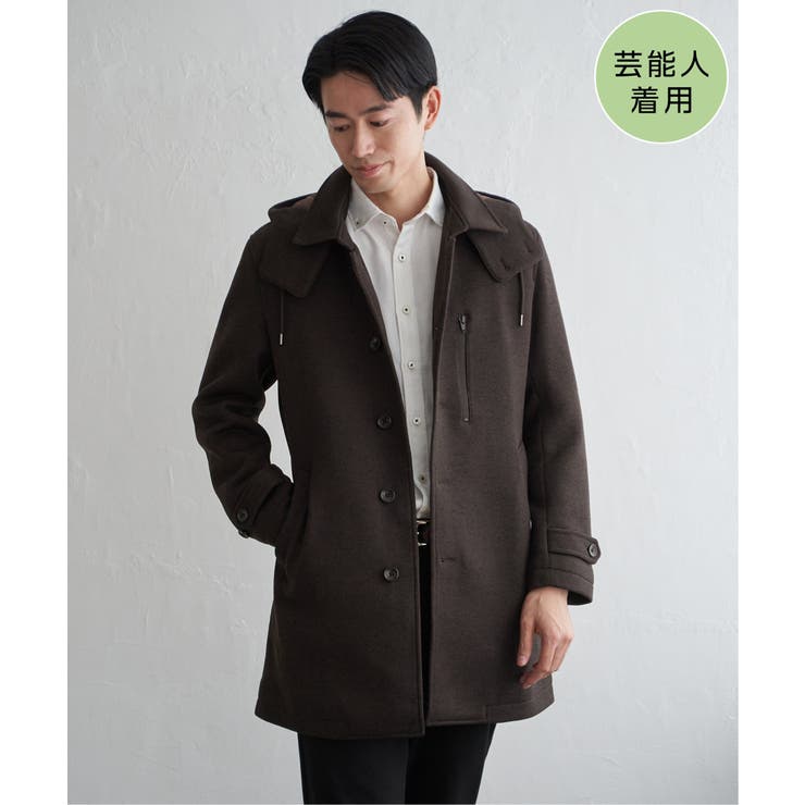 ブラウン | 【芸能人着用】ウールライクニットステンカラーコート | ikka 