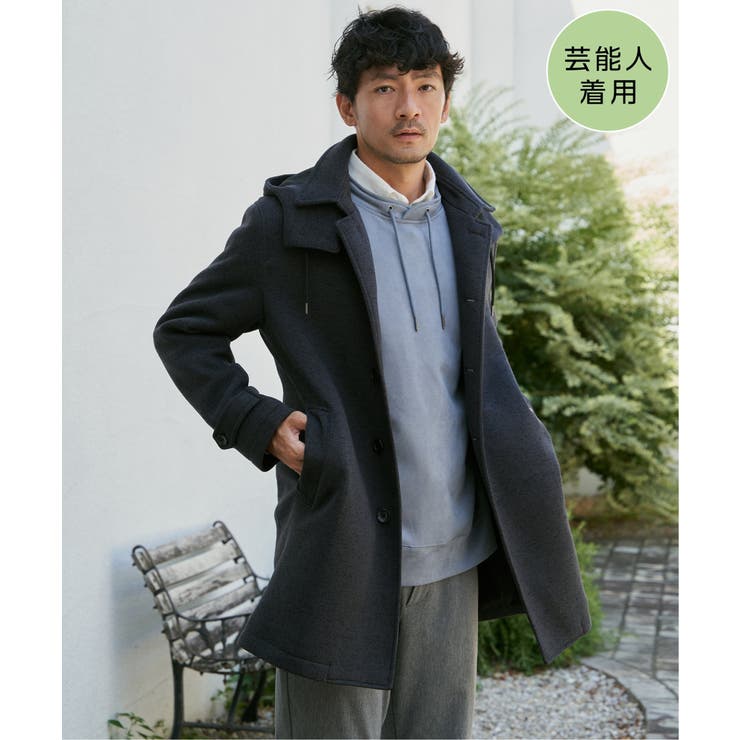 【芸能人着用】ウールライクニットステンカラーコート | ikka  | 詳細画像1 