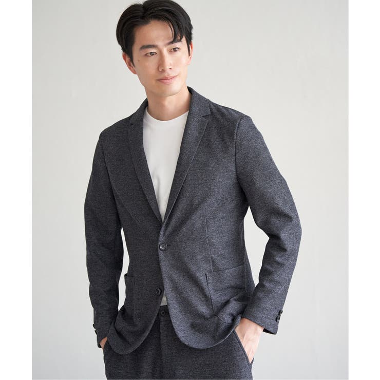 【セットアップ対応／イージーケア】GOKU楽ワーク メランジライトジャケット | ikka  | 詳細画像8 