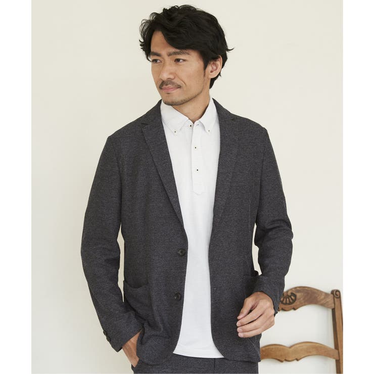 【セットアップ対応／イージーケア】GOKU楽ワーク メランジライトジャケット | ikka  | 詳細画像2 