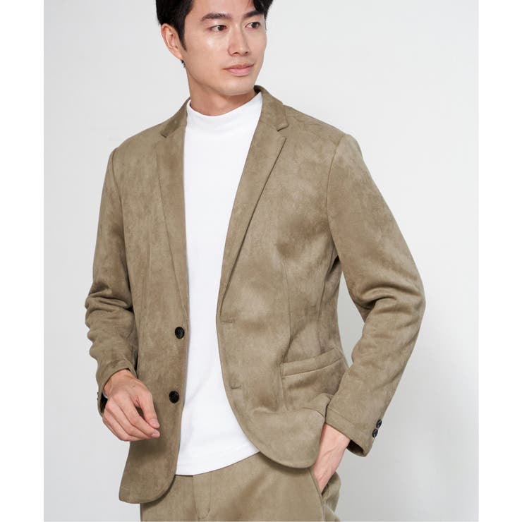 ベージュ | 【セットアップ対応】GOKU楽ワークスエードライクジャケット | ikka 