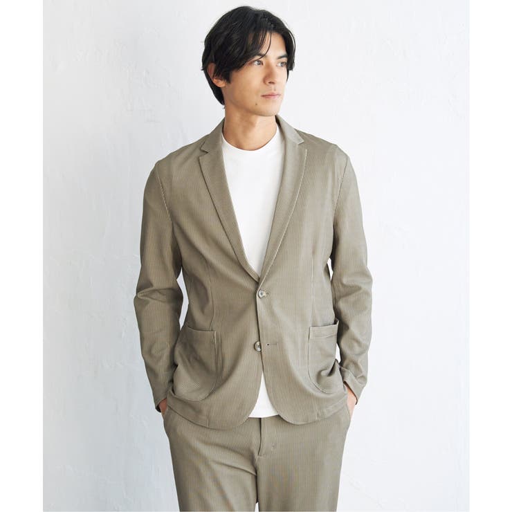 ベージュ | 【セットアップ対応】GOKU楽ワークサッカージャケット | ikka 