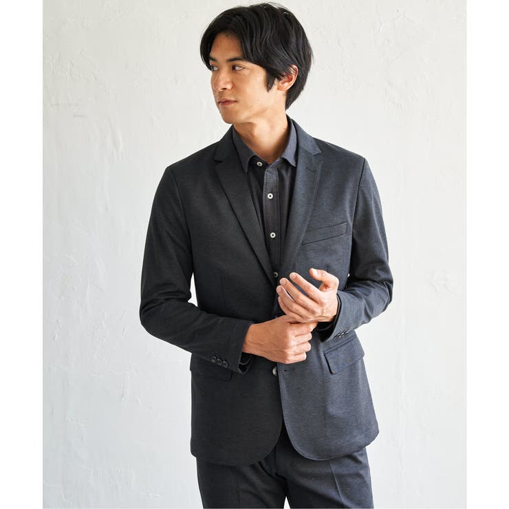 【セットアップ対応】BLKバーズアイカノコジャケット | ikka  | 詳細画像1 