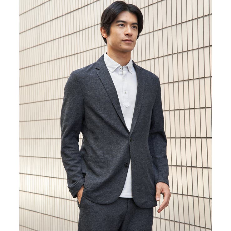 ネイビーブルー | 【セットアップ対応】GOKU楽ワークメランジライトジャケット | ikka 