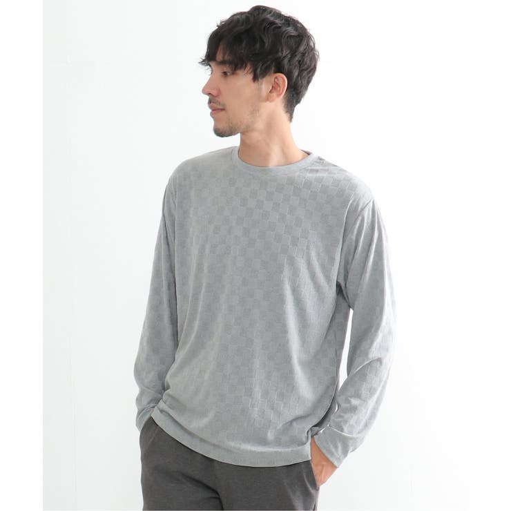 グレイ | リンクスジャガード市松ロンT | ikka 