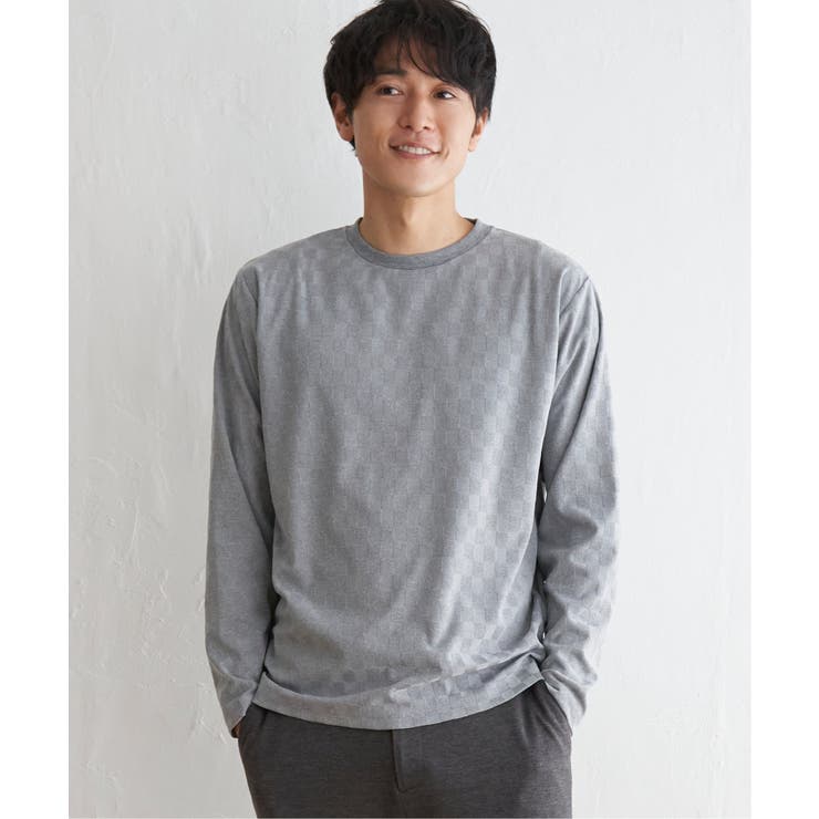グレイ | リンクスジャガード市松ロンT | ikka 
