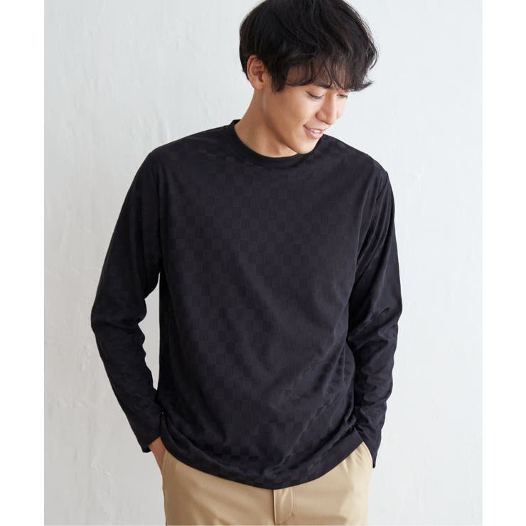 リンクスジャガード市松ロンT | ikka  | 詳細画像1 