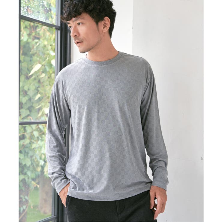 グレー | リンクスジャカード市松ロンT | ikka 