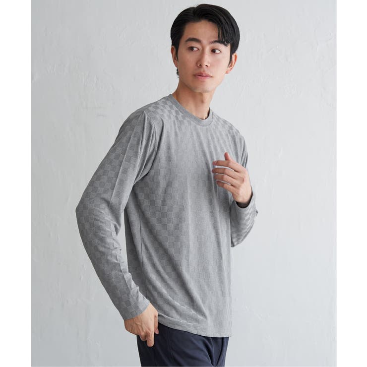 リンクスジャカード市松ロンT | ikka  | 詳細画像8 