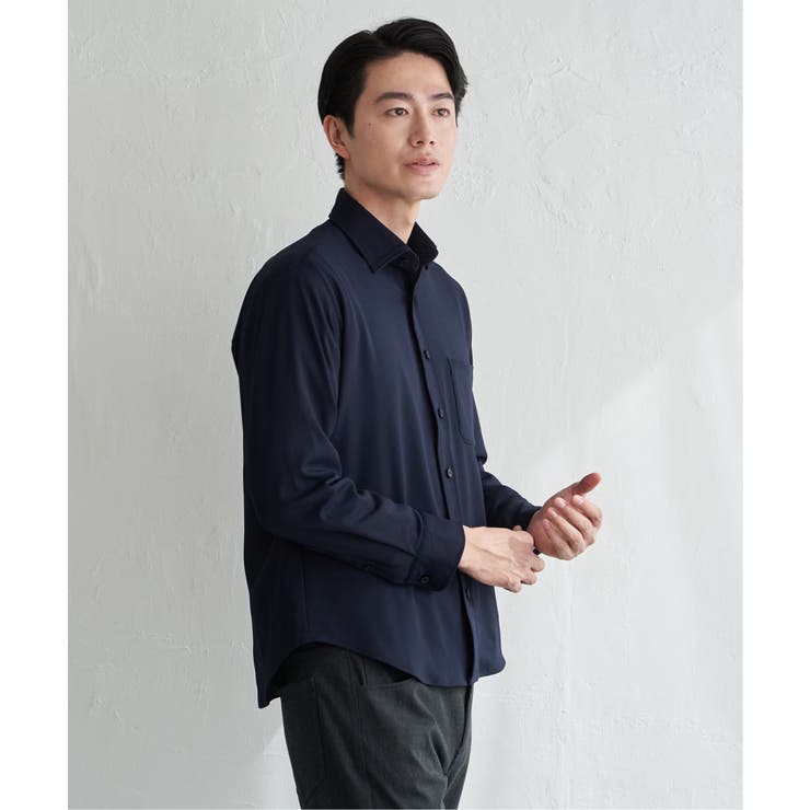 GOKU楽ワークワッフルスイスカラーシャツ | ikka  | 詳細画像14 