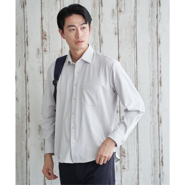 GOKU楽ワークワッフルスイスカラーシャツ | ikka  | 詳細画像21 