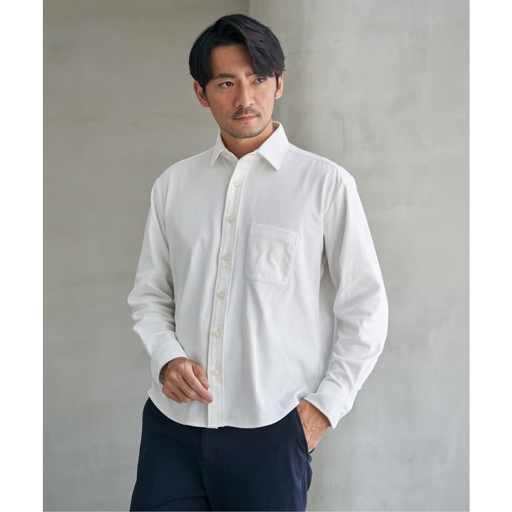 GOKU楽ワークワッフルスイスカラーシャツ | ikka  | 詳細画像1 