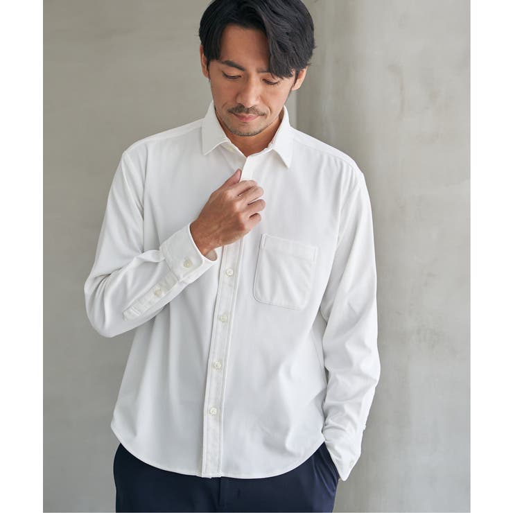 GOKU楽ワークワッフルスイスカラーシャツ | ikka  | 詳細画像2 