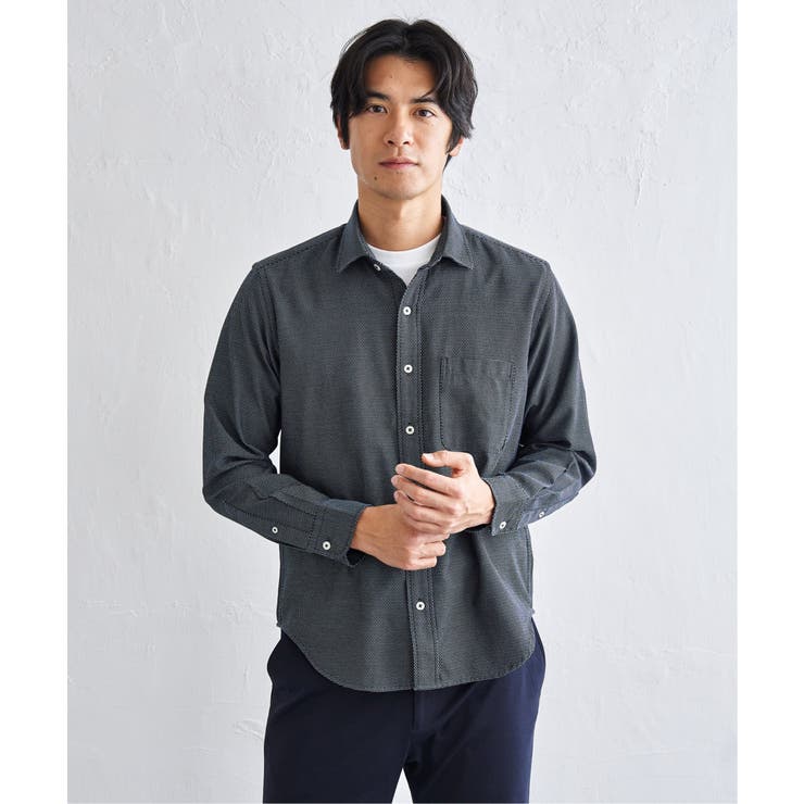 デニムライクスイスカラーシャツ | ikka  | 詳細画像16 